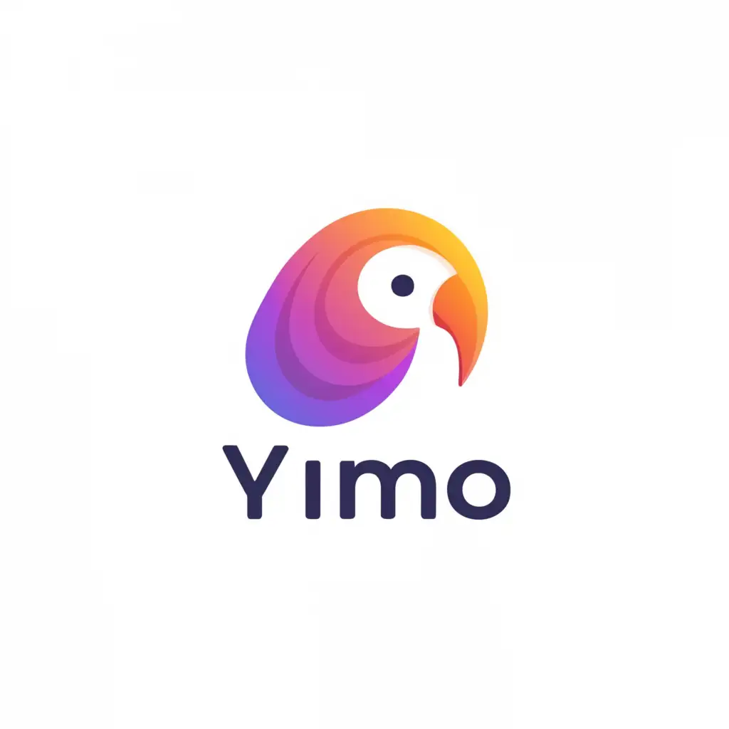 a logo design,with the text "yimo", main symbol:parrot,Minimalistic,be used in Internet industry,clear background