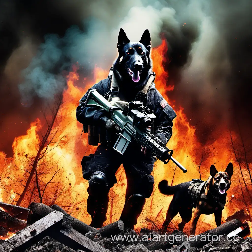 Reactive-War-Dog-Amidst-Chainsaws-Fire-Smoke-and-Horror-with-Rhinestones