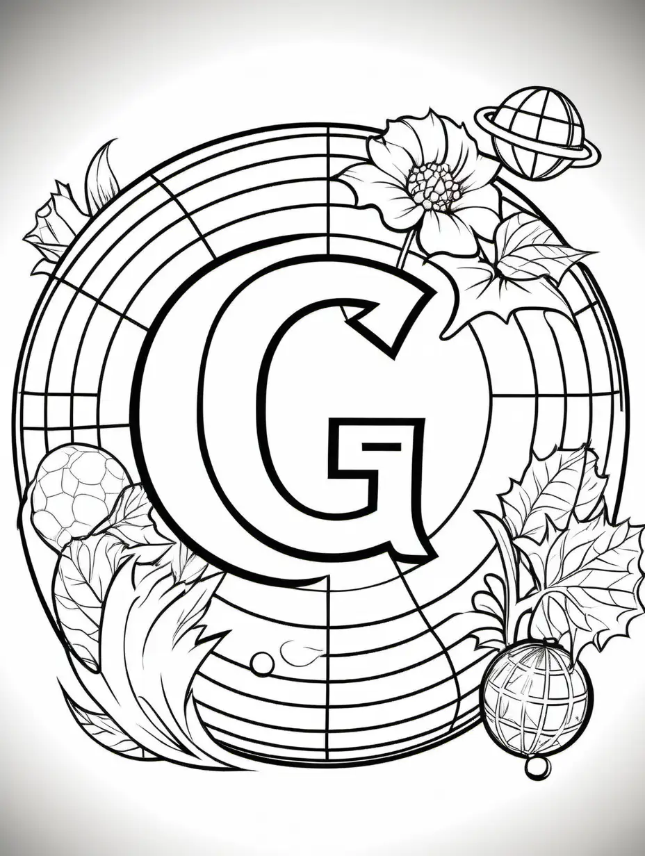 Educational Coloring Activity Letter G with Globe for Children
