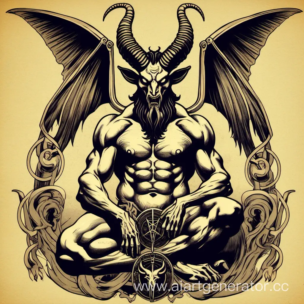 Powerful-Muscular-Baphomet-Artwork-Mystical-Demon-Illustration