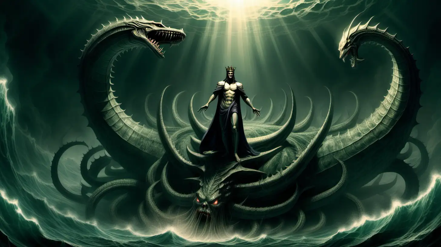 Biblical Leviathan Prince Ruling Over Hells Realm