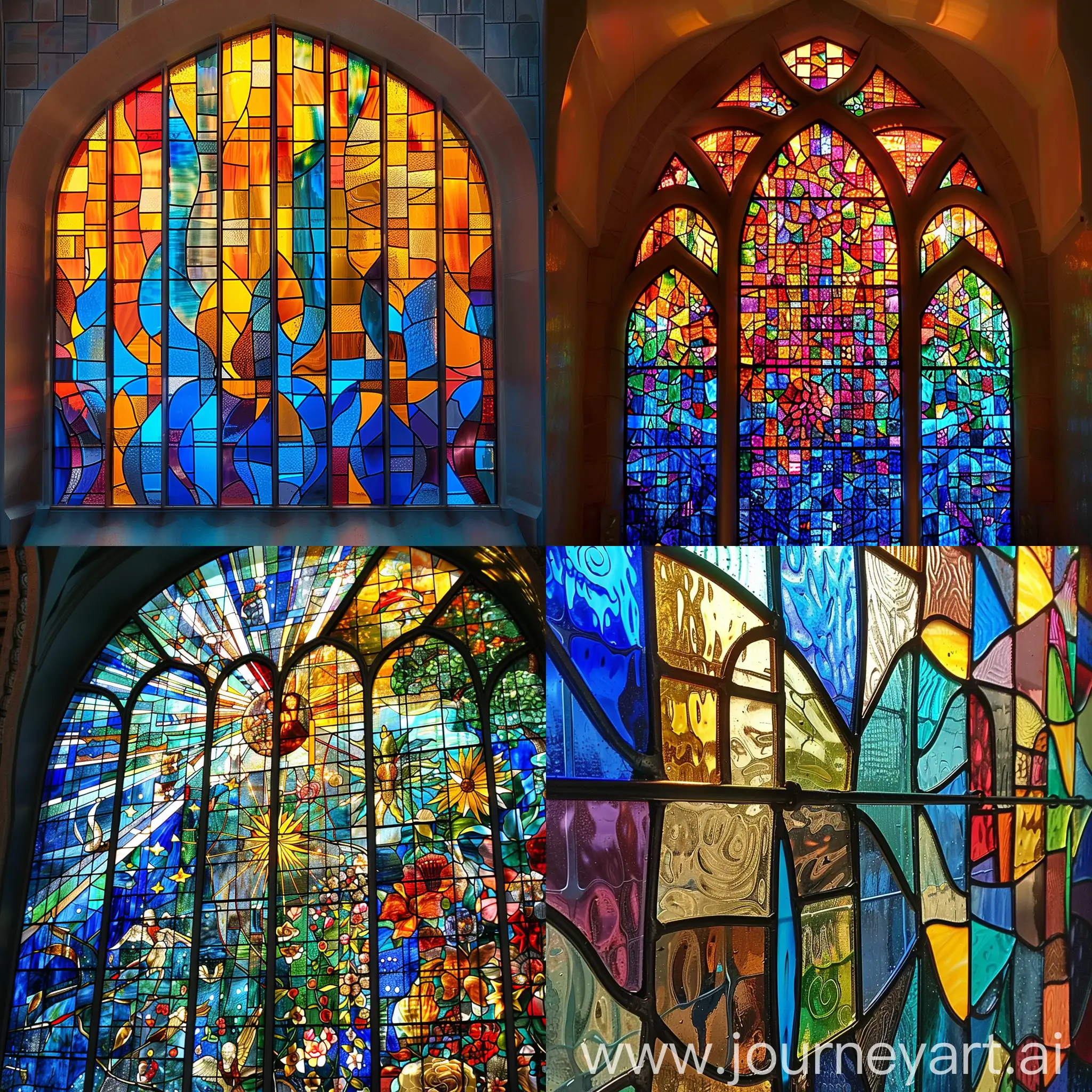 Vibrant-Stained-Glass-Artwork-Intricate-Patterns-and-Colorful-Designs