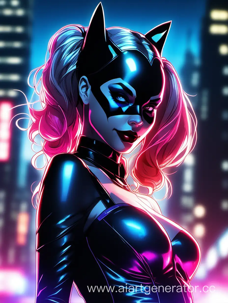 Catwoman-and-Harley-Quinn-in-Stunning-Anime-Night-Scene