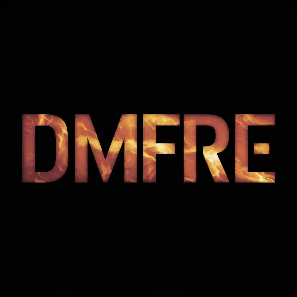 Надпись "DMFire" На черном фоне без декораций. Разрешение 720 на 1280  пикселей