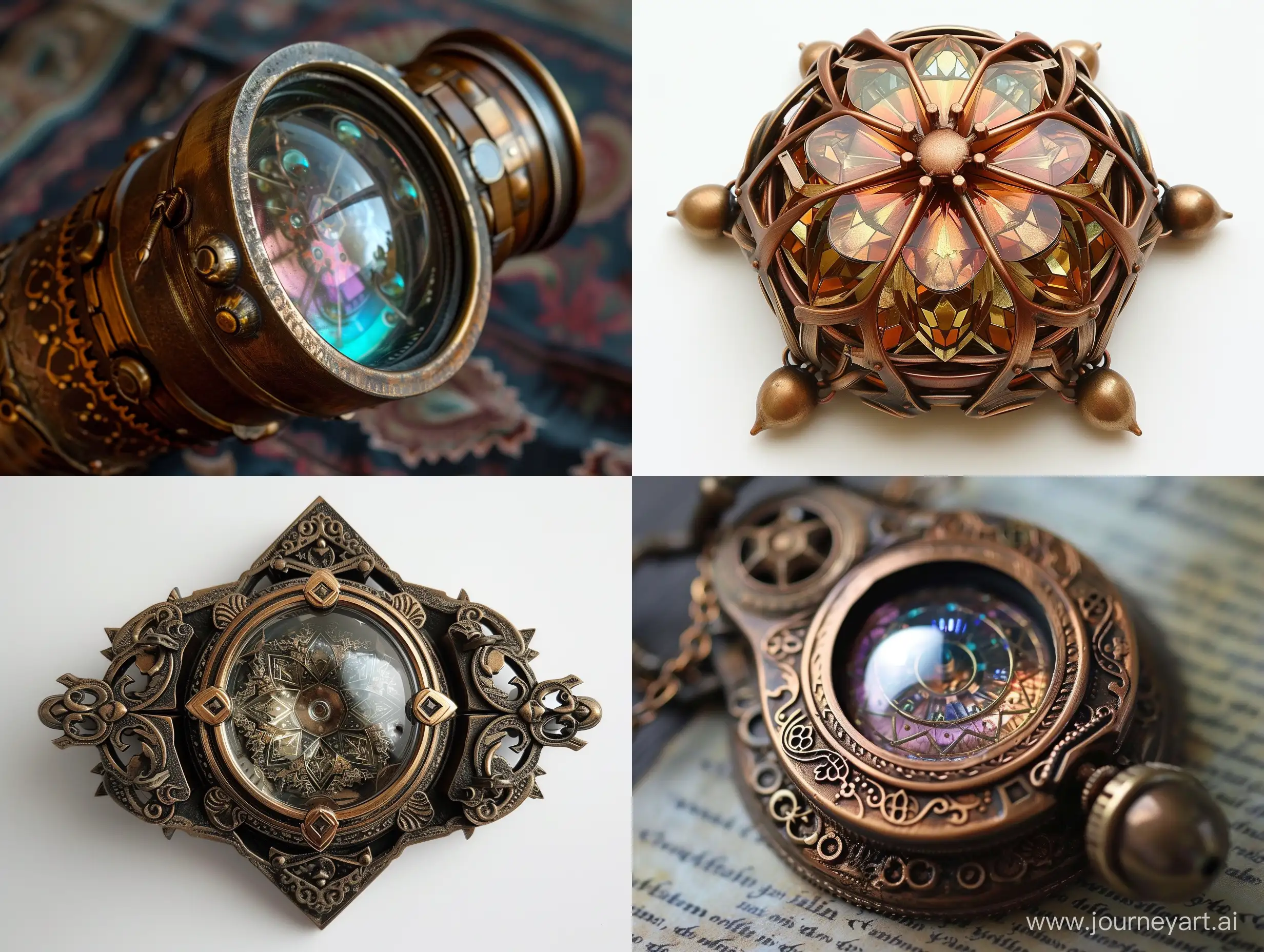 Steampunk-Bronze-Vintage-Kaleidoscope-Patterns