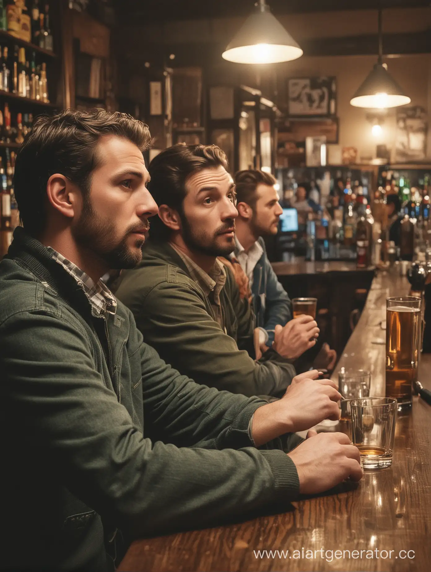 Two-Men-Enjoying-Conversation-with-a-Bartender