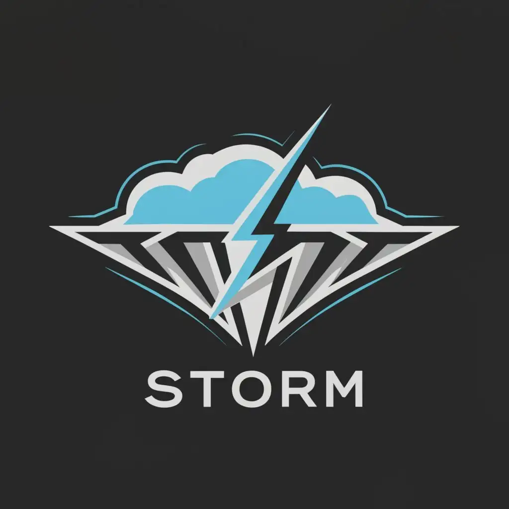 a logo design,with the text "STORM", main symbol:diamonds, heavy storm,Moderate,be used in Sports Fitness industry,clear background