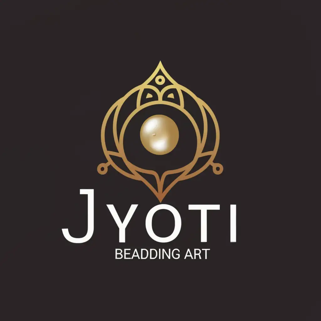 LOGO-Design-For-JYOTI-BEADING-ART-Elegant-Pearl-Emblem-on-a-Clear-Background