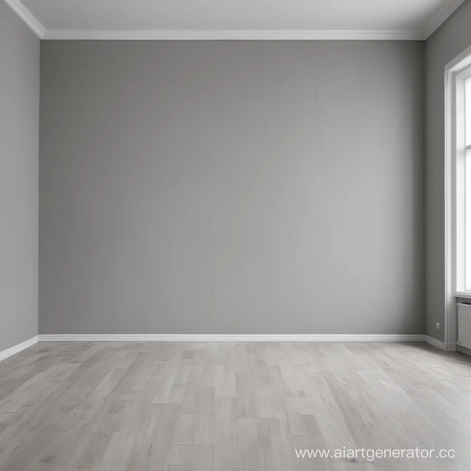 Пустая комната в подвале в стиле минимализма, серыя стена