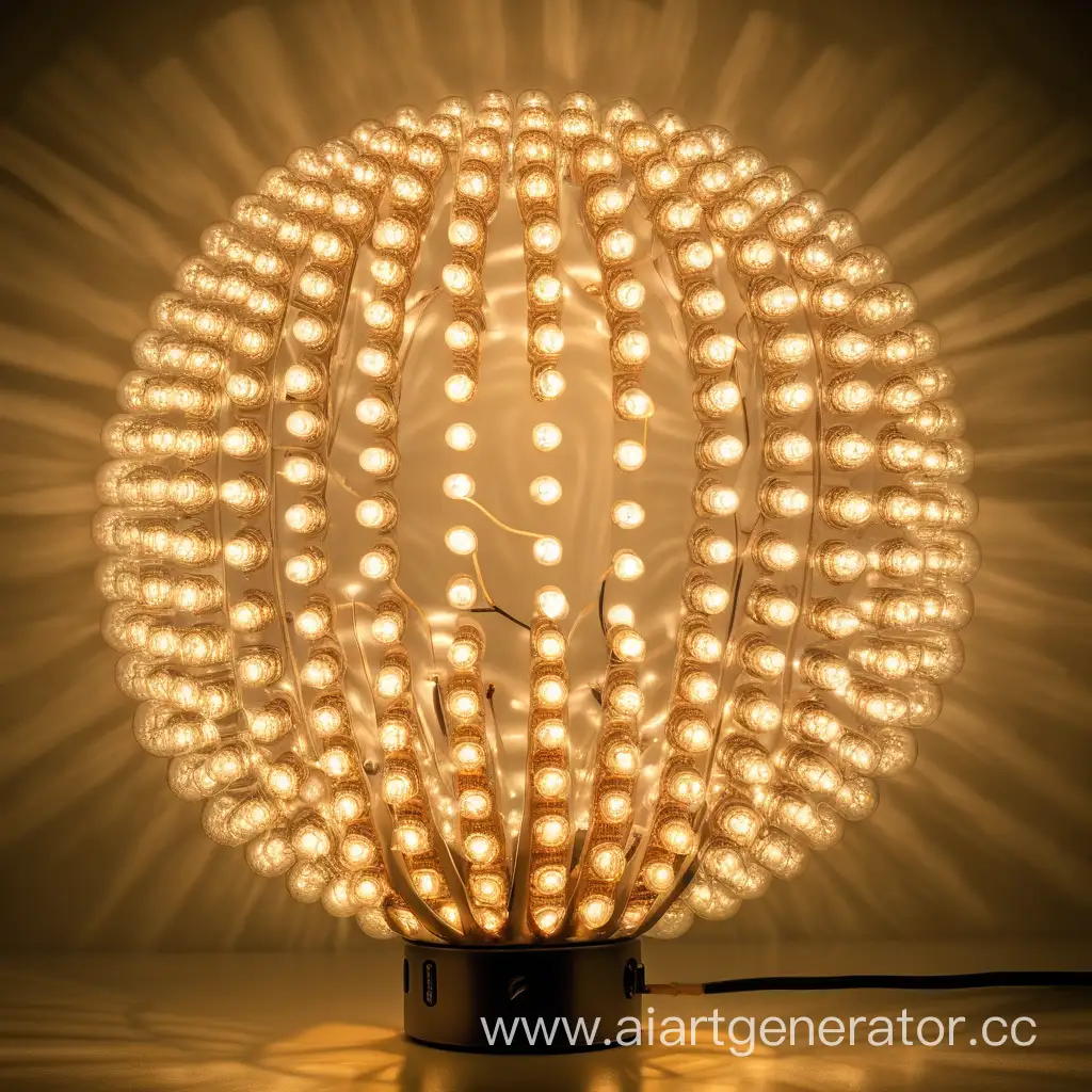 Warm-Glow-of-Light-Bulbs-in-a-Spherical-Arrangement