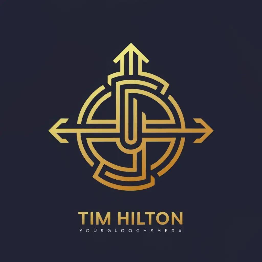 logo, infinity circles leader spiritual balance strength arrow karma african T H, with the text "Tim Hilton", typography, be used in Sports Fitness industry
