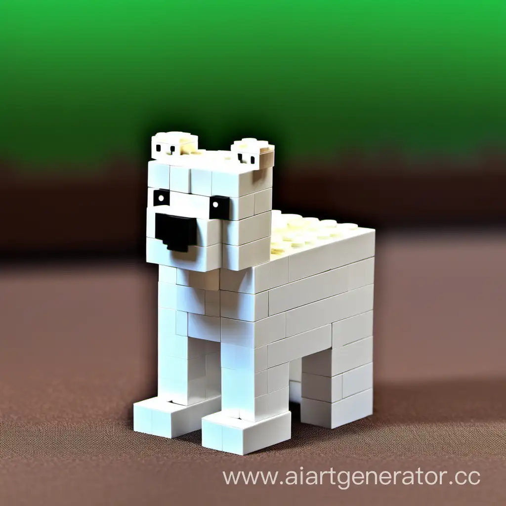 Белый медведь из майкнрафта в мире лего