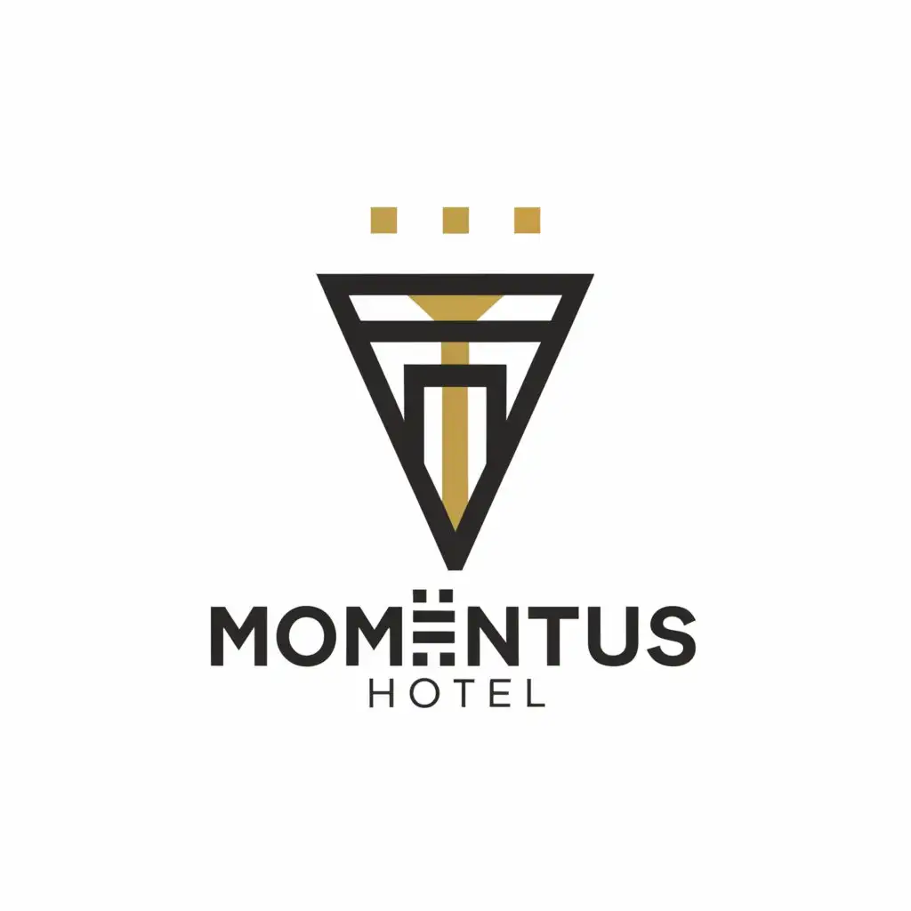 a logo design,with the text 	extit{Hotel Momentus } , main symbol:TROPHY,Minimalistic,clear background
