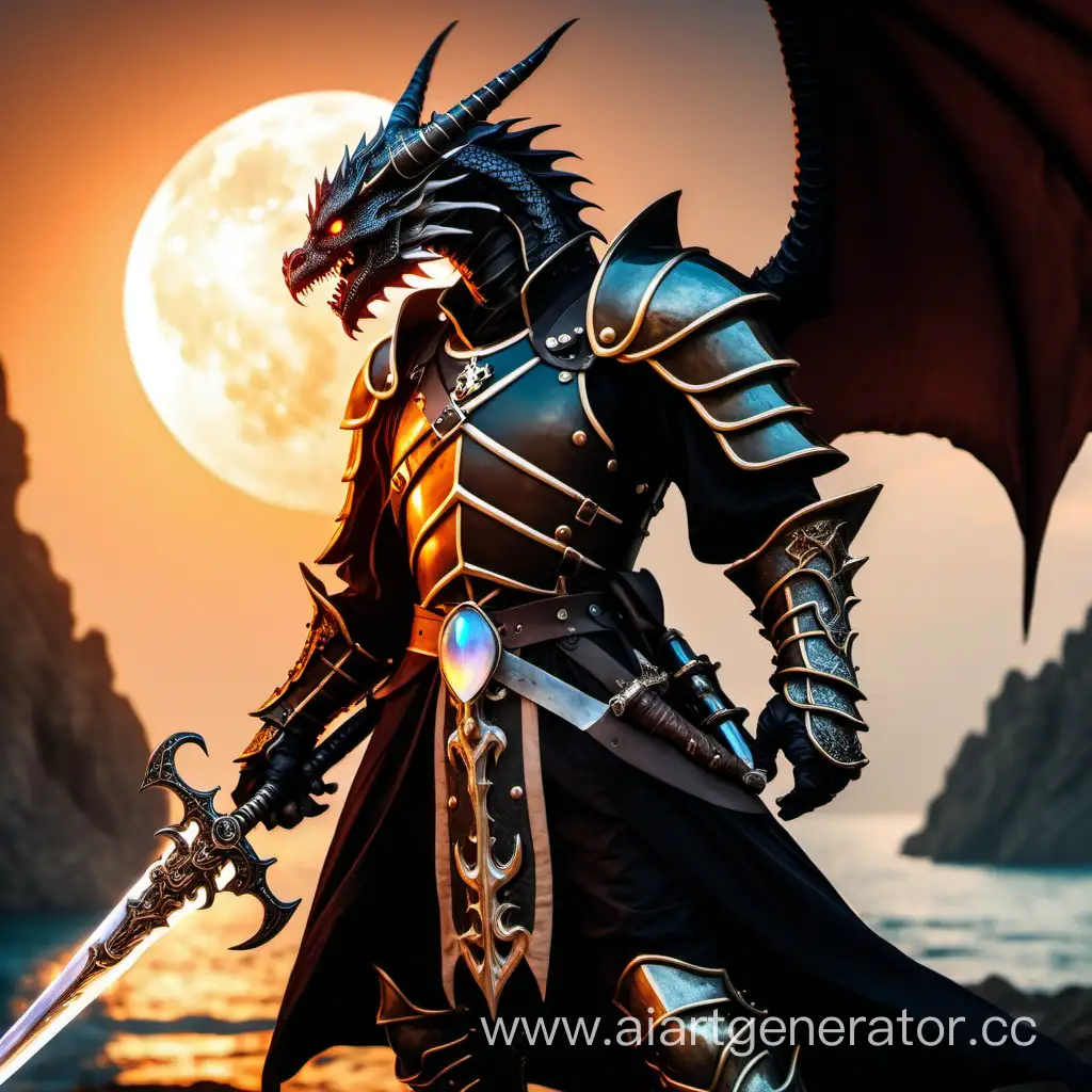 Epic-Dragon-Knight-at-Sunset-wielding-Moonstone-Pirate-Saber