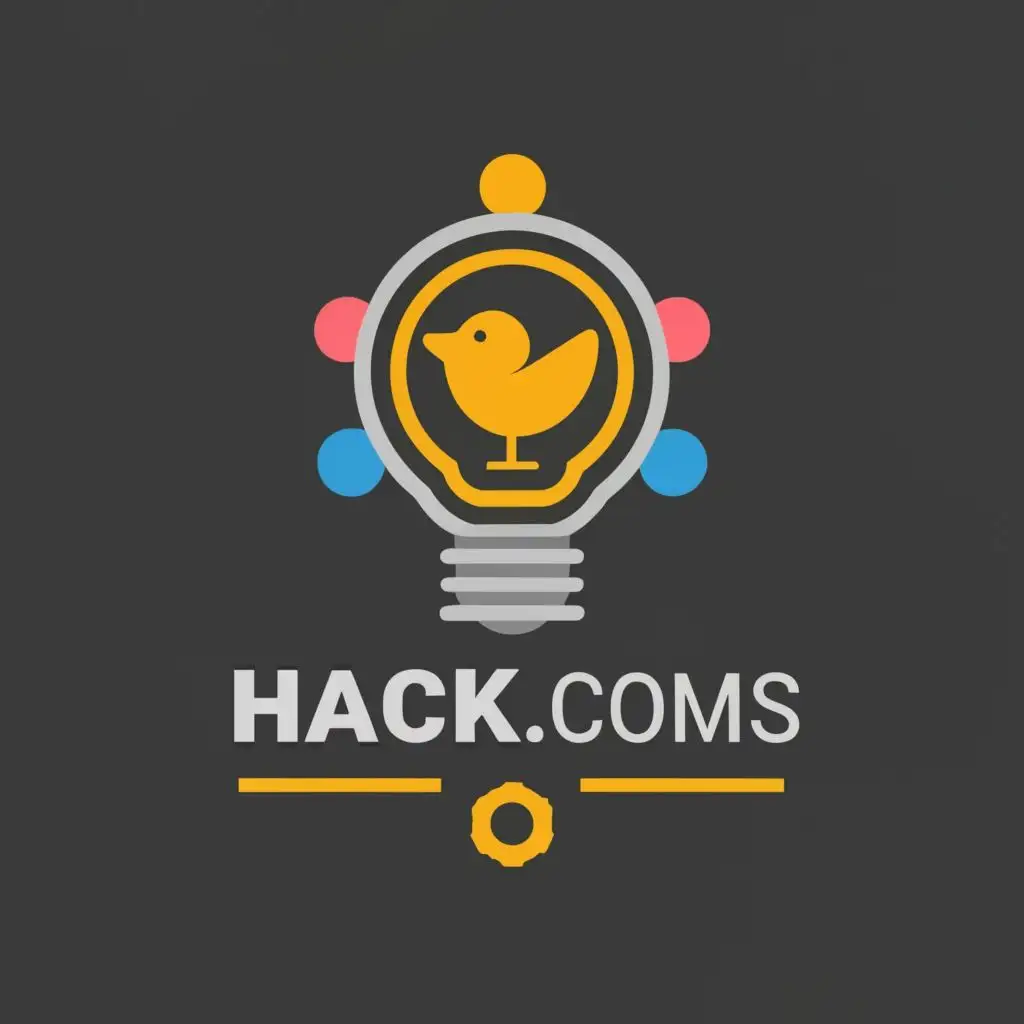 LOGO-Design-For-HACKCOMS-Innovative-Light-Bulb-and-Duck-Fusion-with-Typography