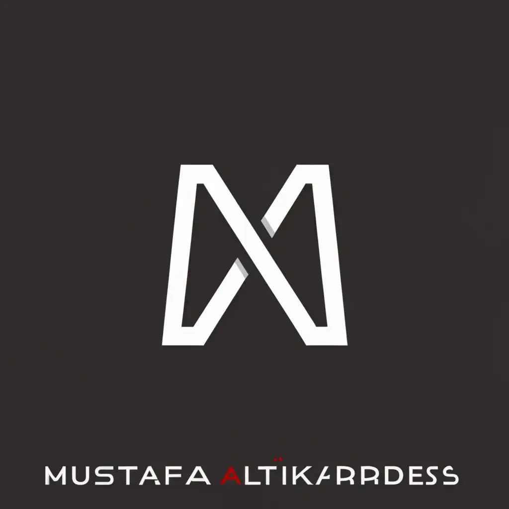 a logo design,with the text "Mustafa Altıkardeş", main symbol:letter,Minimalistic,clear background