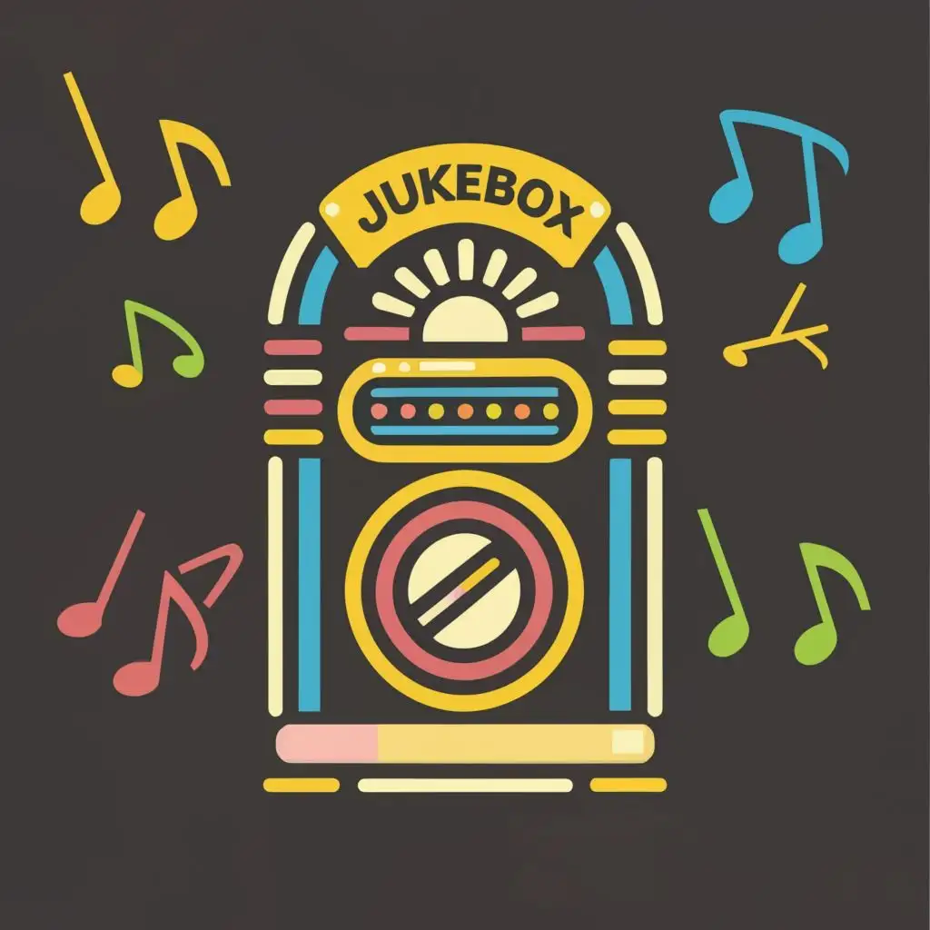 logo, Jukebox vinyl, with the text "Jukebox", typography, be used in Entertainment industry
