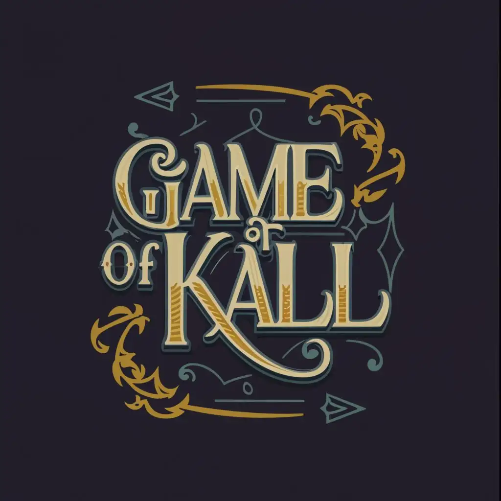 logo, GAME OF KALL, with the text "Game of Kall", typography