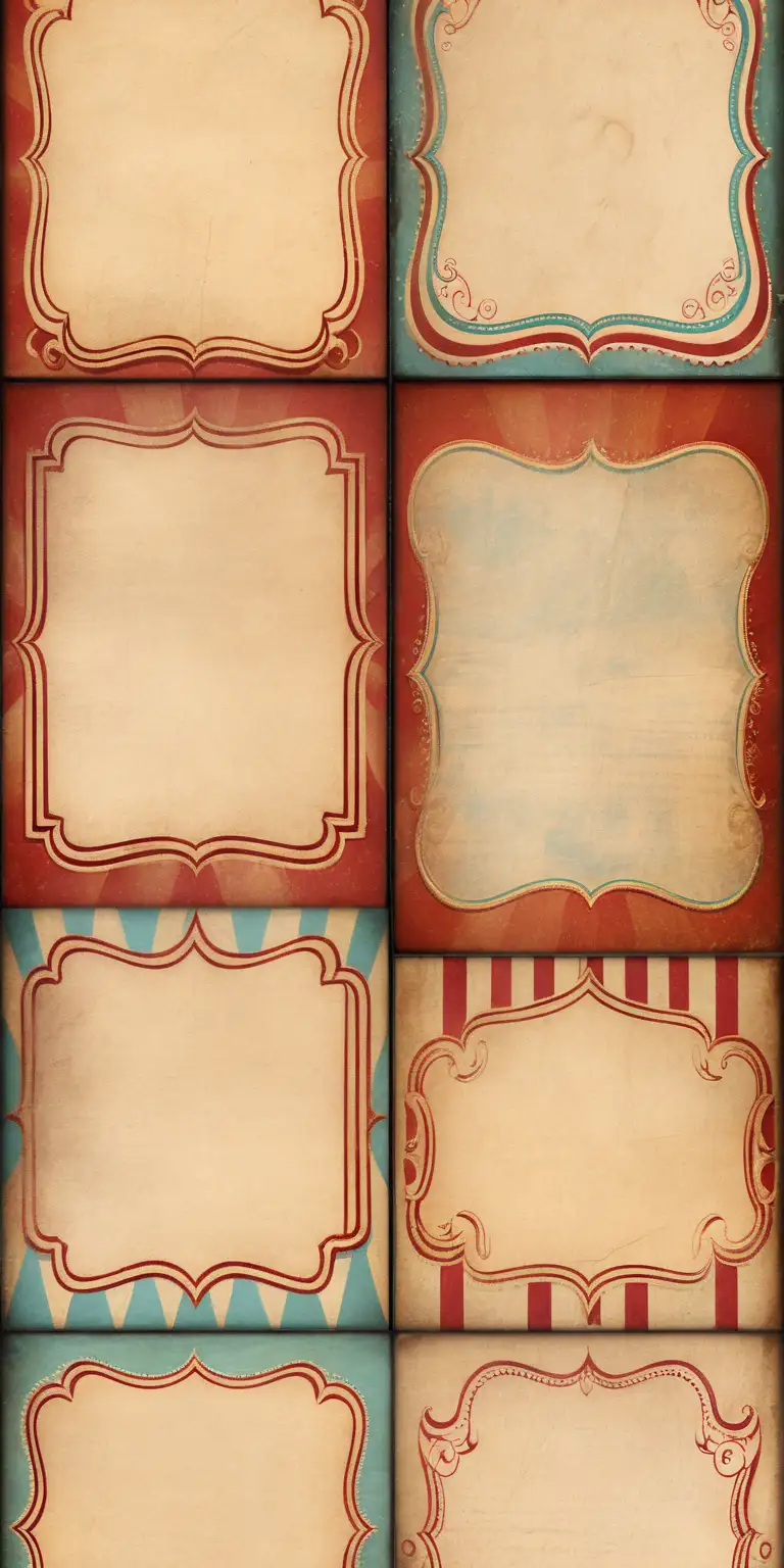 vintage Circus background papers with burnt edges