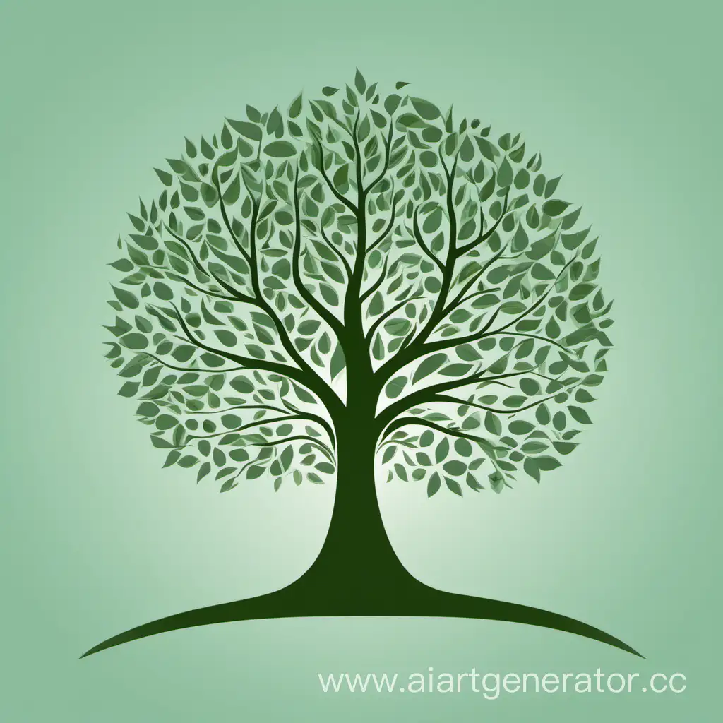 Serene-Vector-Tree-Illustration-with-Lush-Foliage-and-Tranquil-Atmosphere