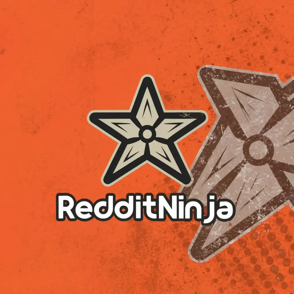 a logo design,with the text "Reddit Ninja", main symbol:shuriken with reddit logo,Moderate,clear background