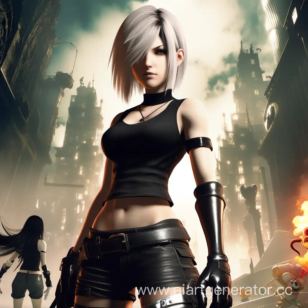 NieR Automata,  Final Fantasy 7 Remake Tifa, Crash Bandicoot 4 Tawna on cloude