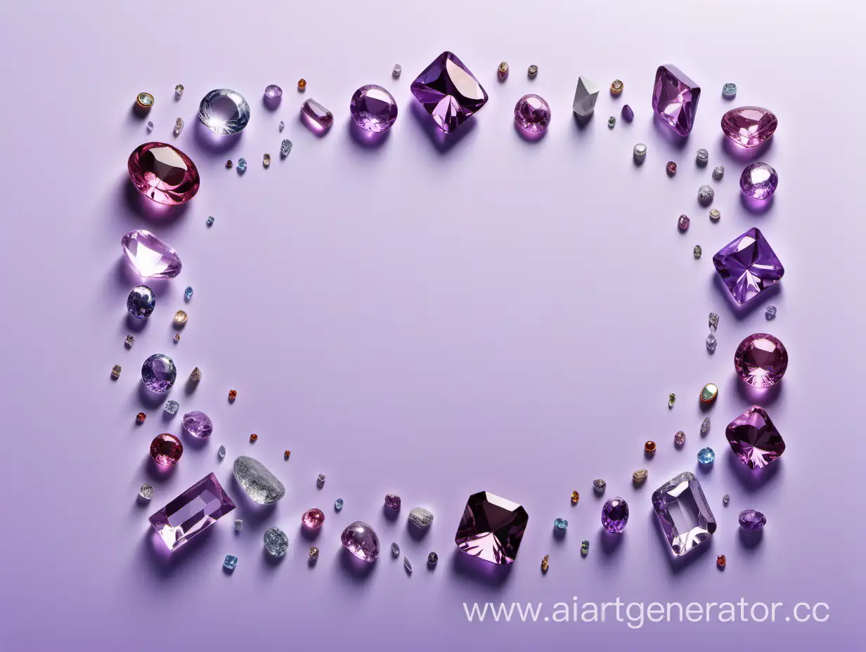 Exquisite-Precious-Stones-Arranged-on-a-LightLilac-Canvas