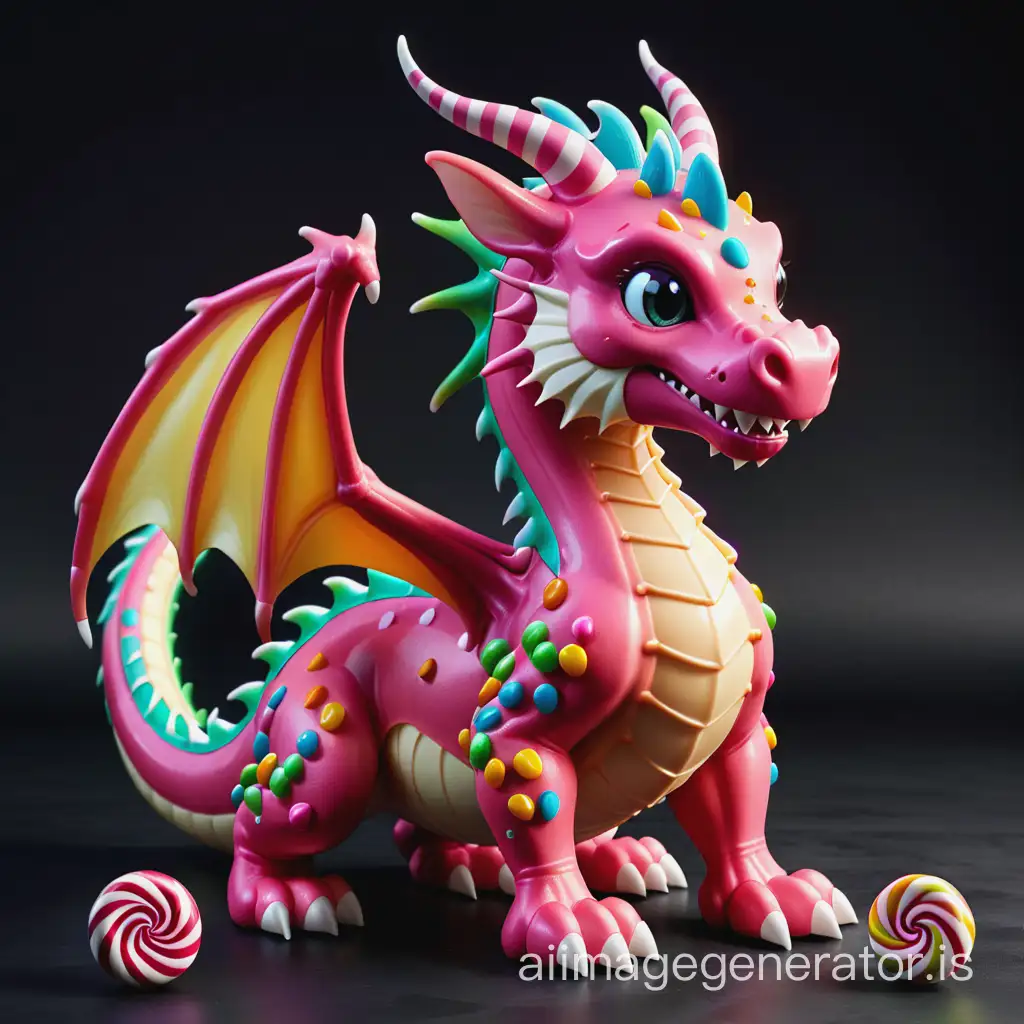Colorful-Candy-Themed-Dragon-Sculpture