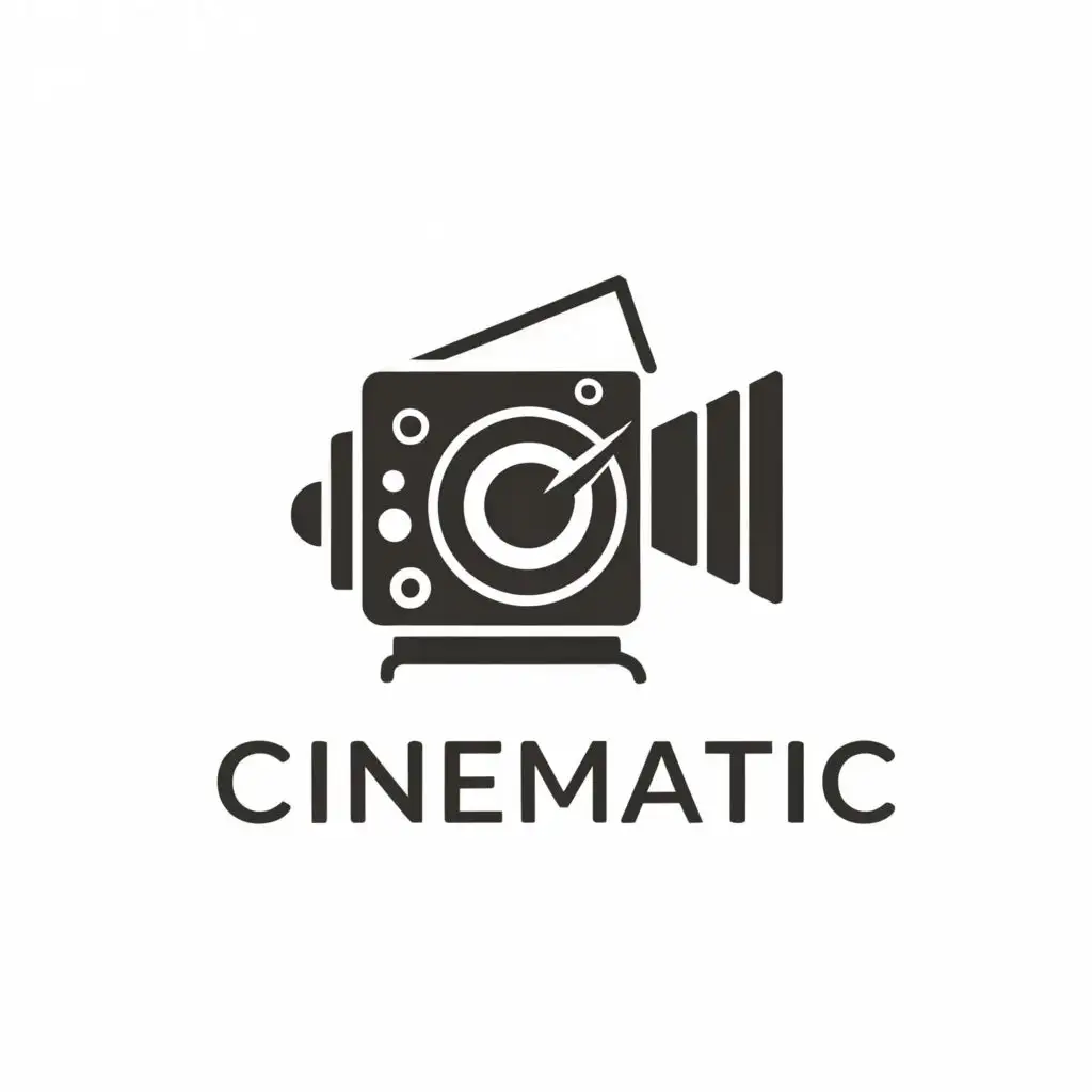 logo, camera, with the text "Cinematic", typography, be used in Entertainment industry