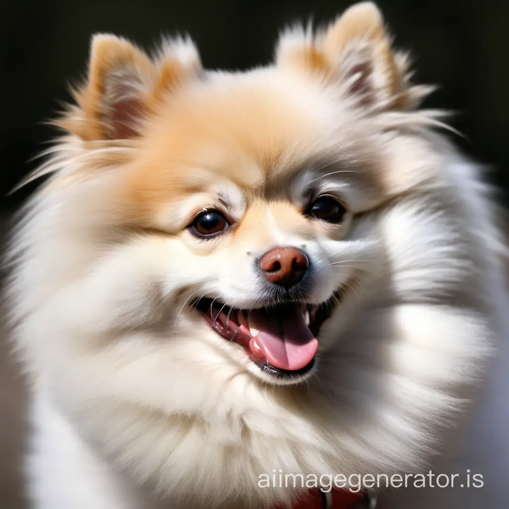 dog breed spitz with a smiling face