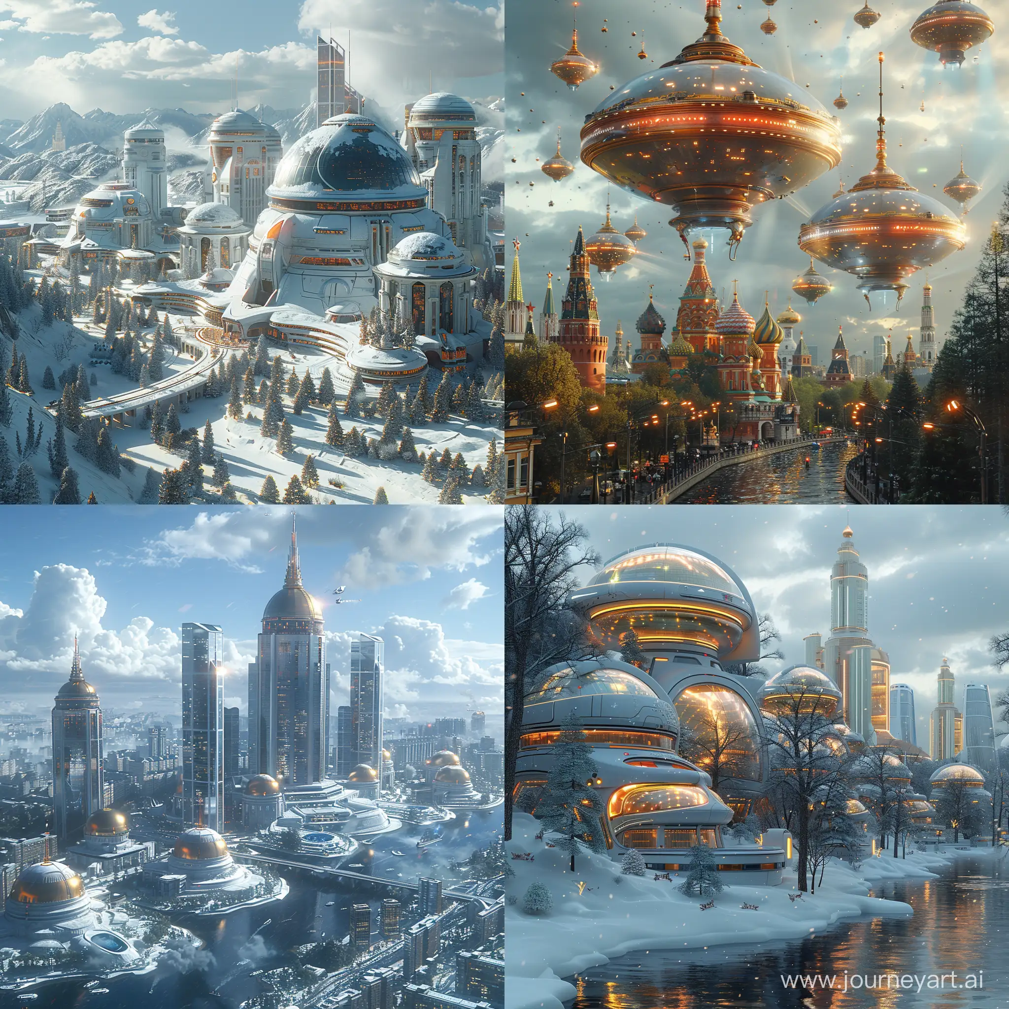 Futuristic Moscow, high tech, photorealistic CGI --stylize 1000