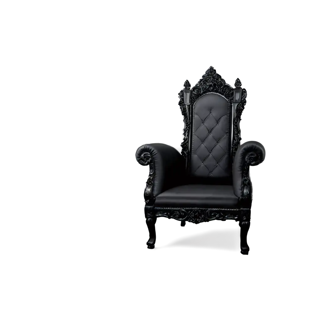 Exquisite-Black-Royal-Throne-Chair-PNG-Enhancing-Your-Royalty-with-HighQuality-Imagery