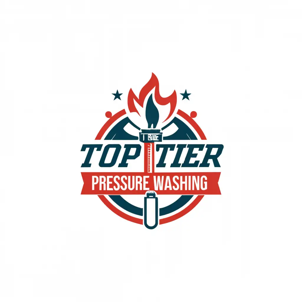 a logo design,with the text "Top Tier Pressure Washing", main symbol:pressure washing wand
american,Moderate,be used in Construction industry,clear background