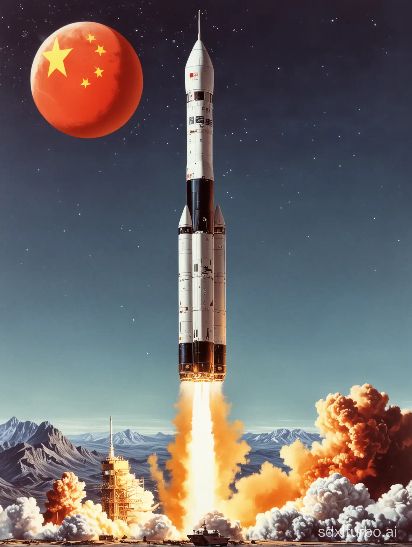 The first artificial satellite launched by China on April 24, 1970. Design a poster about the 'Dongfanghong-1 satellite' for 'China Aerospace Day'.