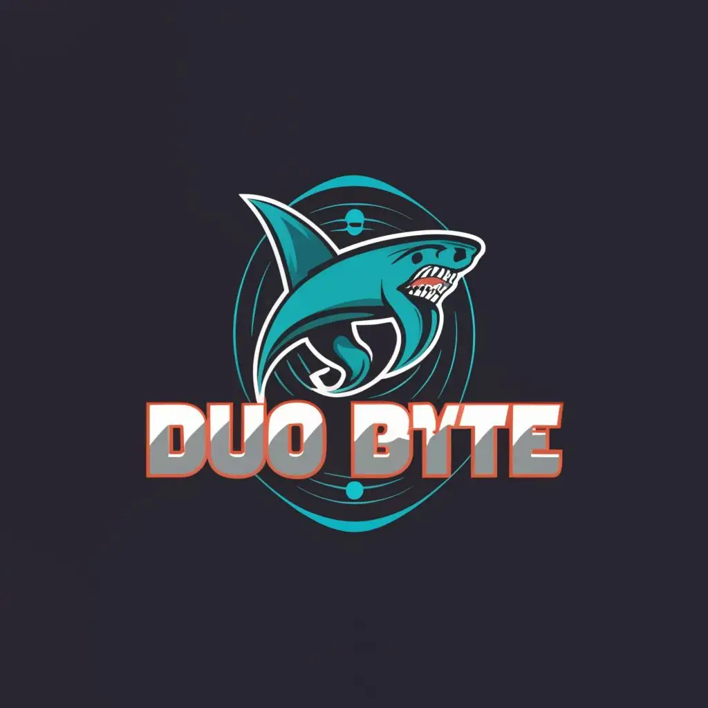 LOGO-Design-For-Duo-Byte-Modern-Shark-Icon-with-Futuristic-Typography-for-the-Technology-Industry