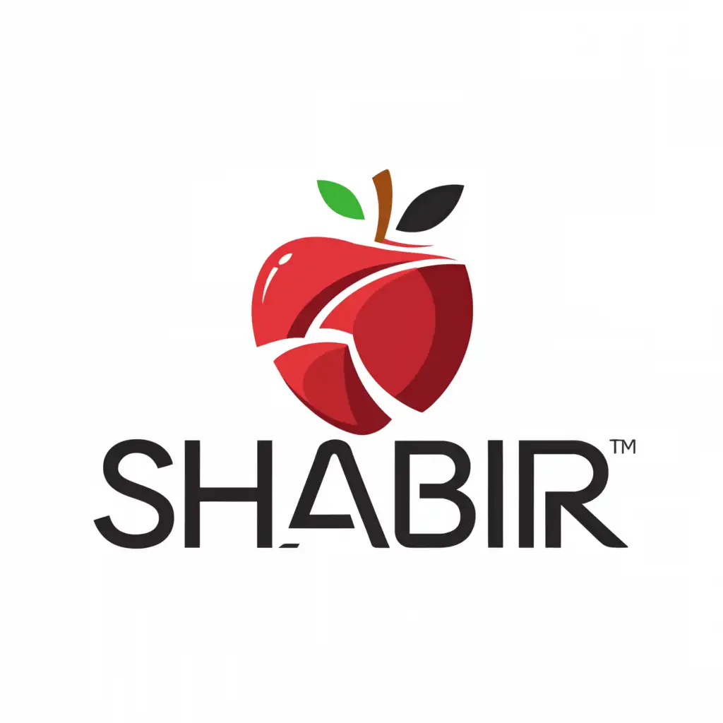 a logo design,with the text "Shabir", main symbol:Apple,Moderate,clear background