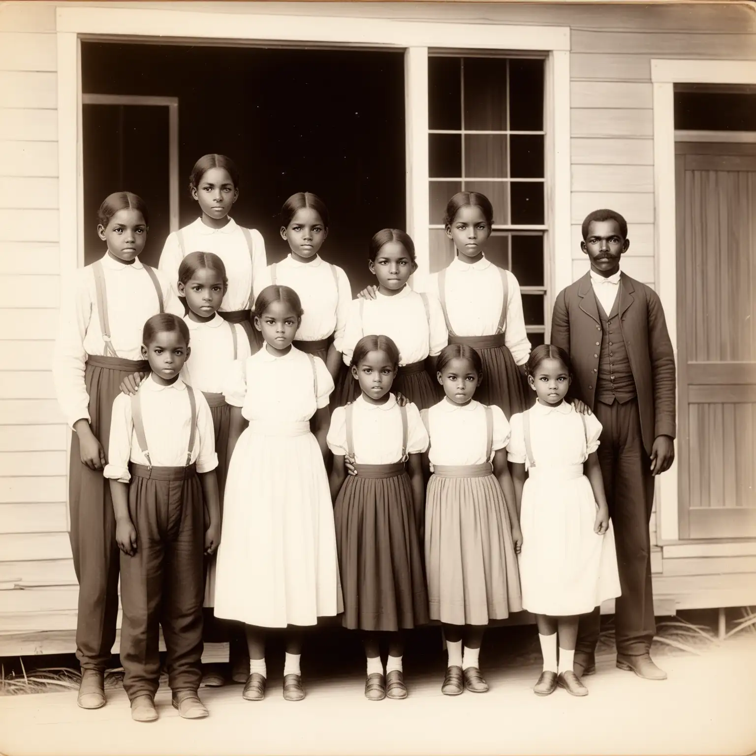 AfricanAmerican Schoolchildren in a Historic 1880s OneRoom Schoolhouse