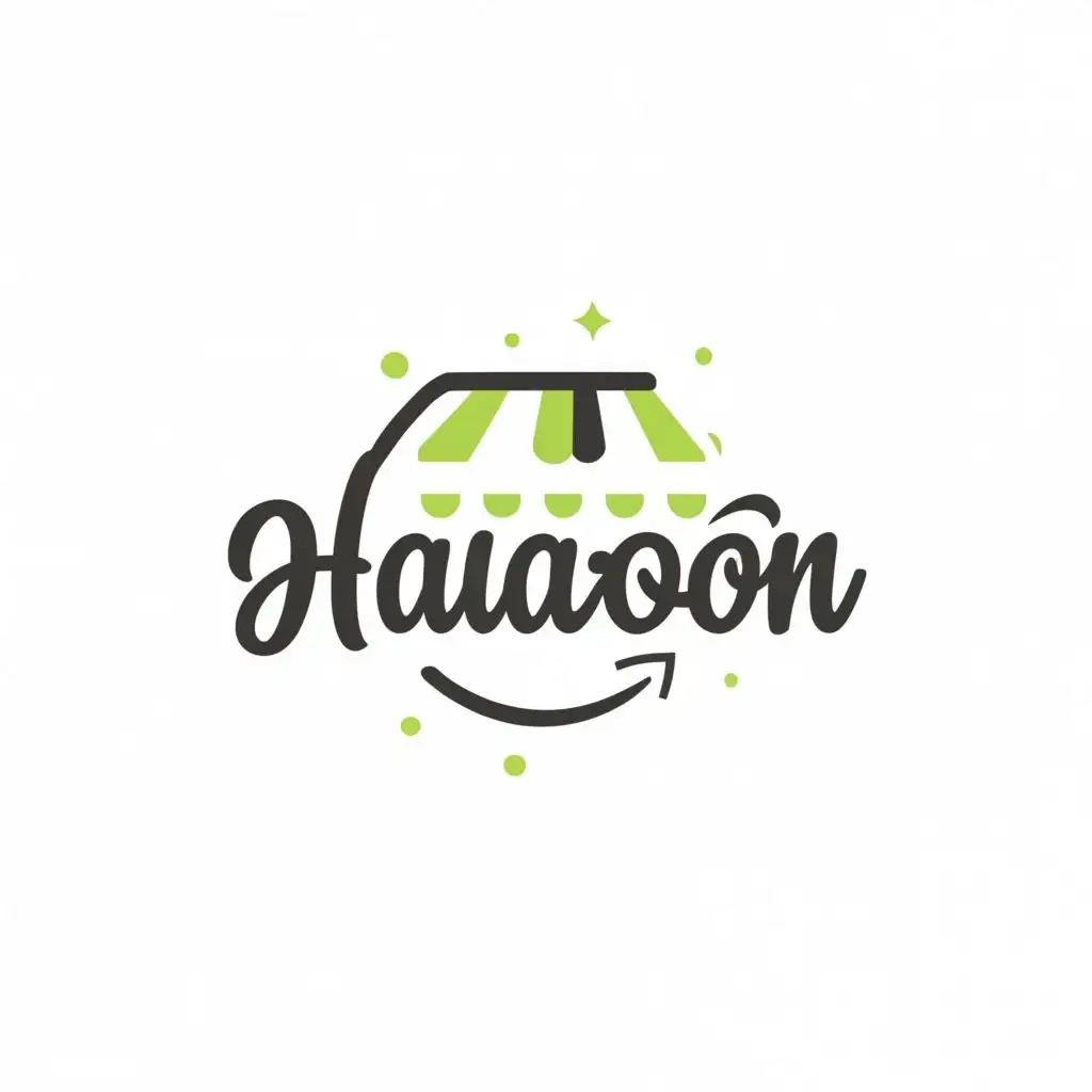 logo, line- online shop, with the text "HAAZON", typography, be used in Internet industry