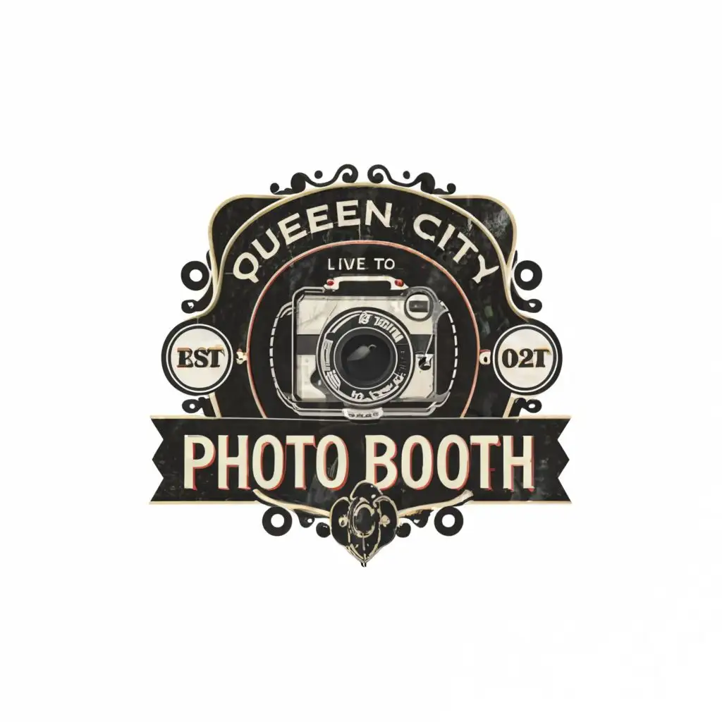 a logo design,with the text "Queen City Photo Booth", main symbol:Camera, be used in Events industry