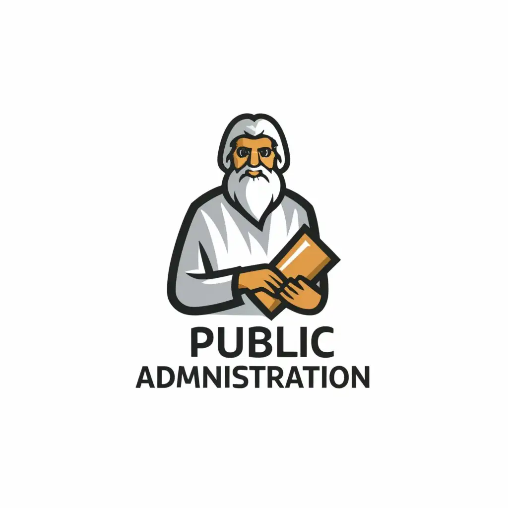a logo design,with the text "Public administration", main symbol:Philosopher with esports logo,Moderate,be used in Education industry,clear background