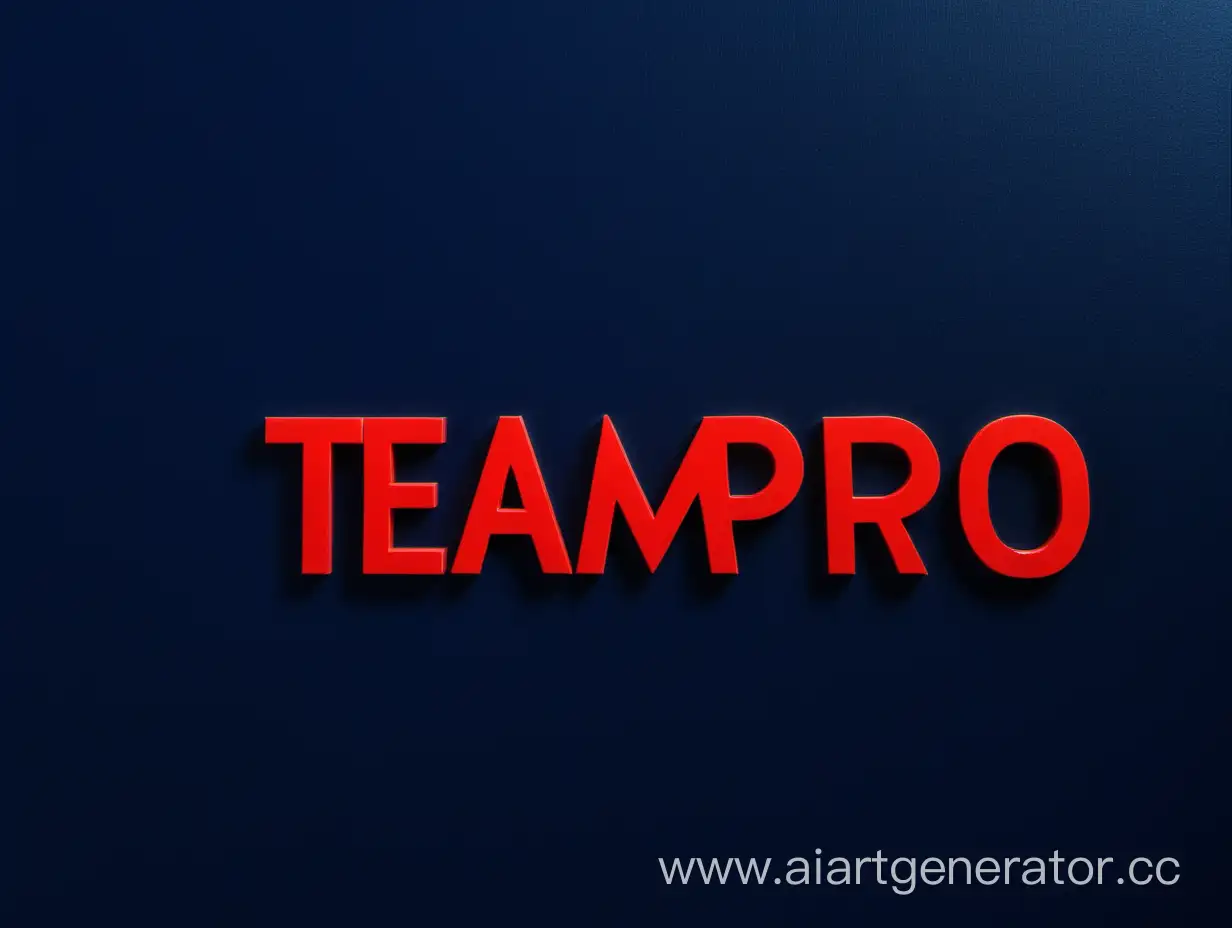 На тёмном синем фоне надпись красного цвета TeamPRO
