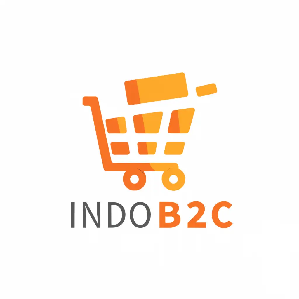 a logo design,with the text "Indo B2C", main symbol:Shopping Bag or Cart,Moderate,be used in Retail industry,clear background