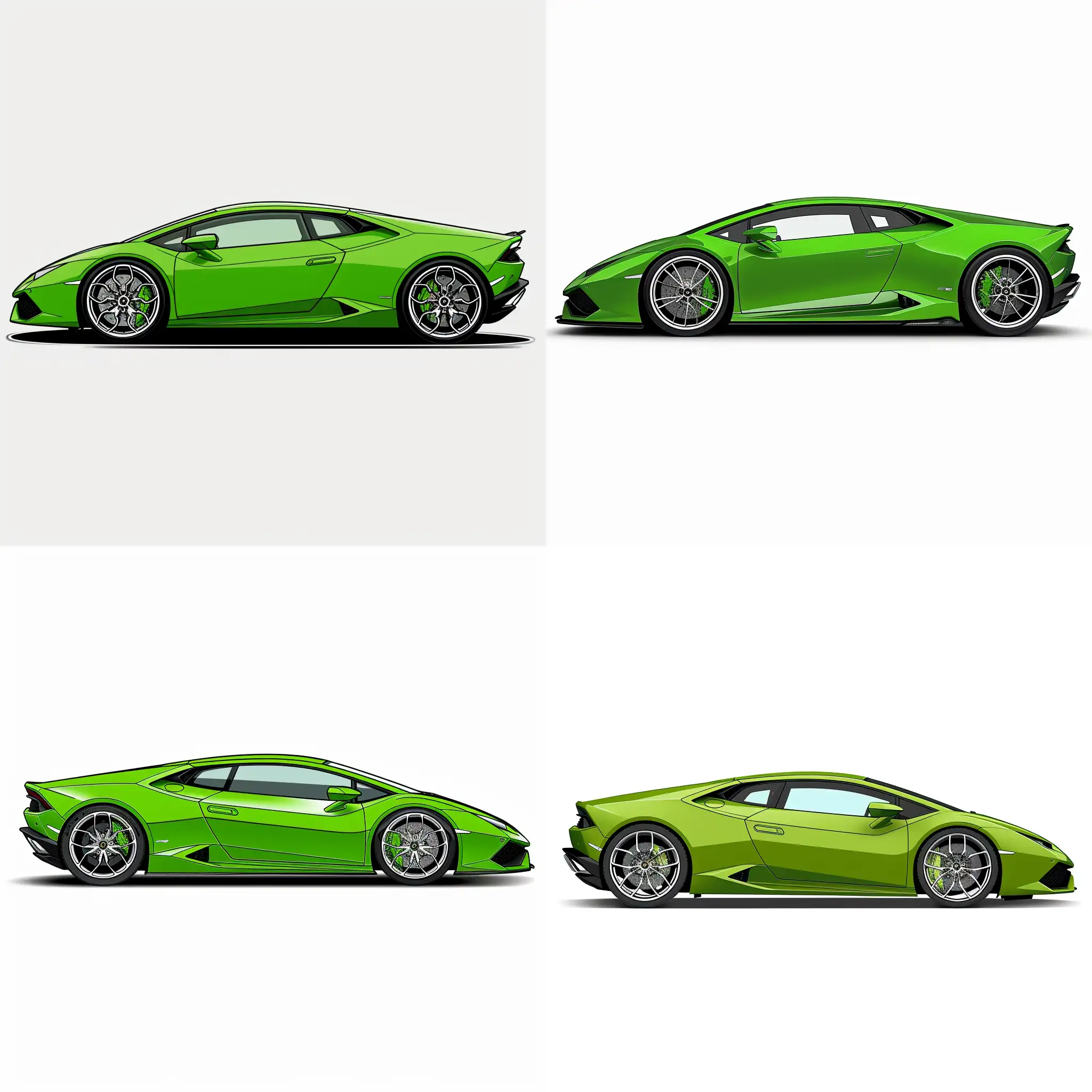 Sleek-Green-Lamborghini-Huracan-Illustration-on-Clean-White-Background