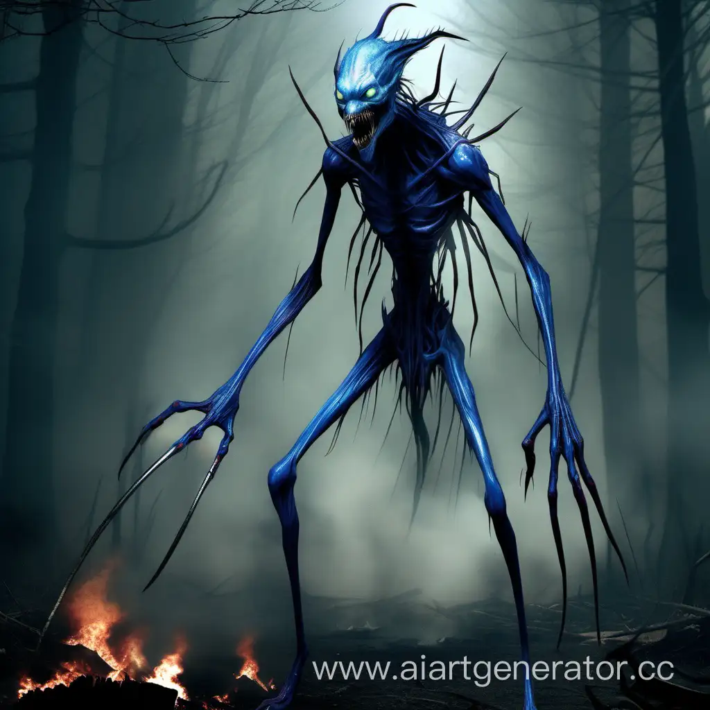 Sinister-Slender-Creature-with-RazorSharp-Claws-and-Burning-Blue-Eyes