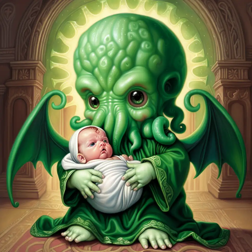 Adorable Baby Jesus Cosplaying as Cthulhu