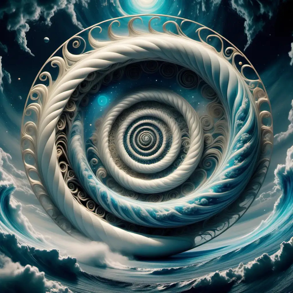 Surreal Art Gravity Spirals Meet Ethereal Ozone Layers