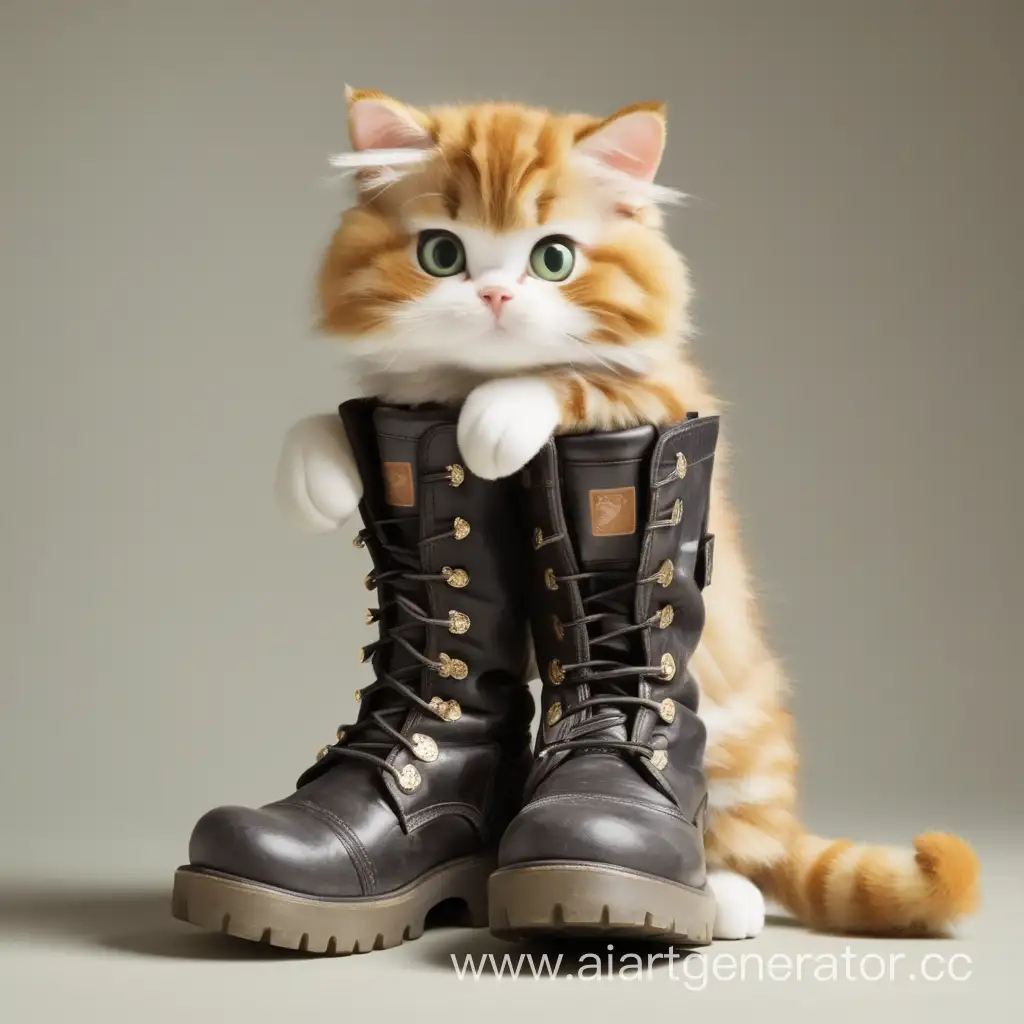 Charming-Cat-in-Stylish-Boots-Posing-Against-Urban-Backdrop