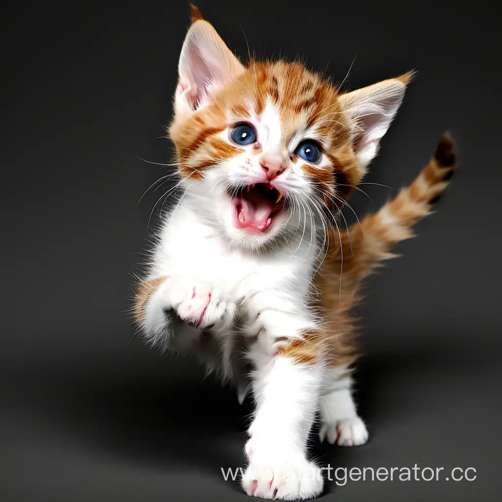 Playful-and-Energetic-Kitten-Engaging-in-Boisterous-Activities