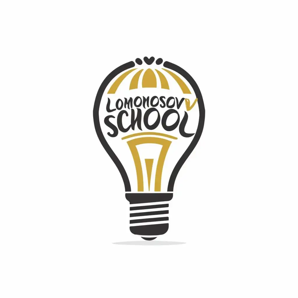 logo, bulb, with the text "Lomonosov School", typography, be used in Education industry