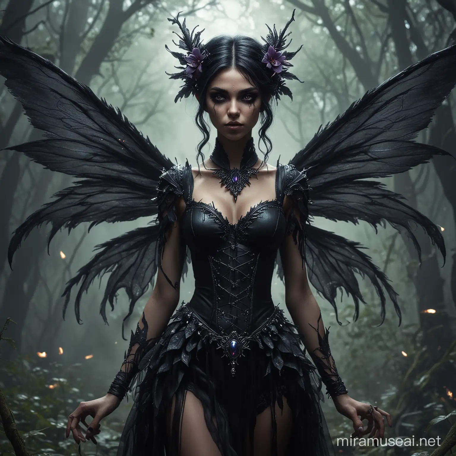 Malevolent Dark Feywild Fairy in Enchanted Forest